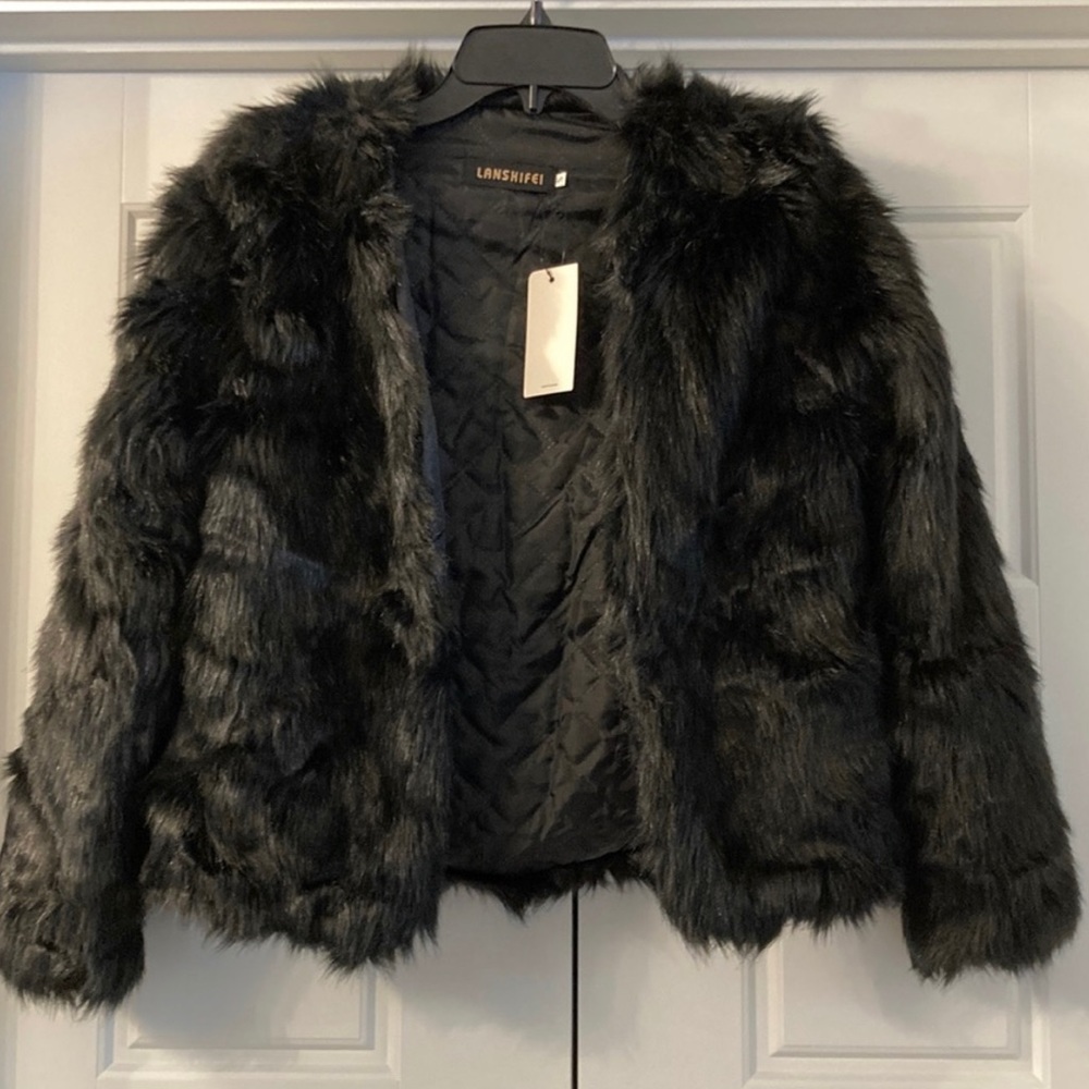 Lanshifei faux fur teddy jacket